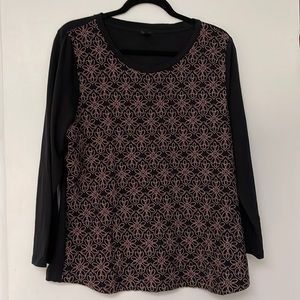 J. Crew - flowered embroidered front tee